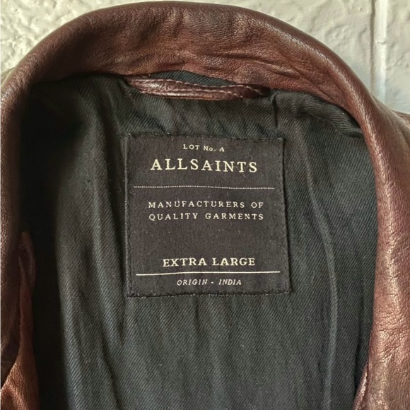 Men Leather Biker Jacket AllSaints - Veste en cuir pour homme AllSaints - Picture 4 of 4
